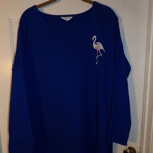 Blue, Terry Sweater by Crown and Ivy. Size L